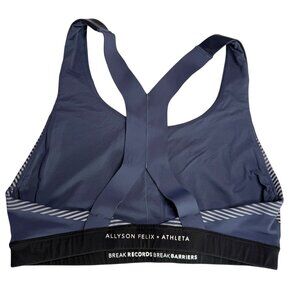ATHLETA x ALLYSON FELIX Sports Bra Purple.  Striped.  Size Women's L